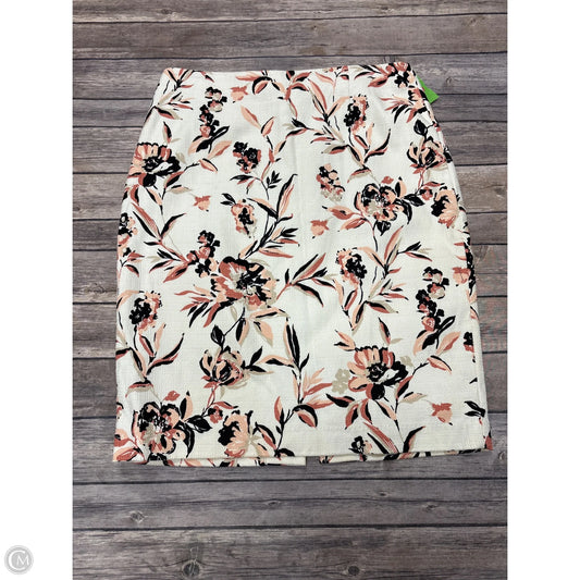 Skirt Midi By White House Black Market In Floral Print, Size: 8