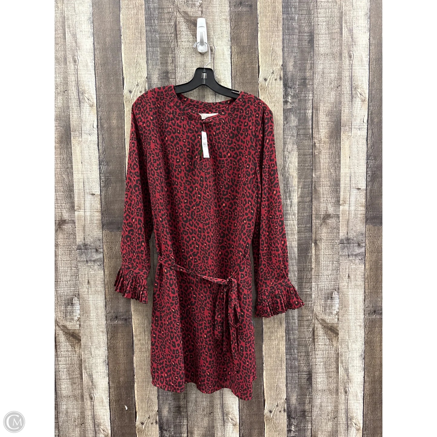 Dress Casual Short By Loft In Black & Red, Size: L