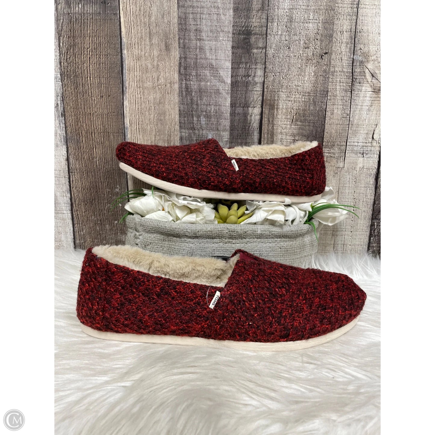 Shoes Flats By Toms In Red, Size: 10