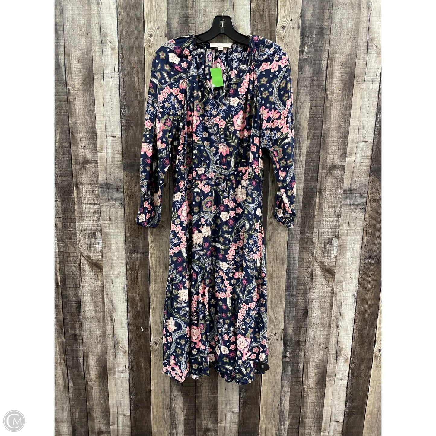 Dress Casual Midi By Loft In Navy, Size: Lp