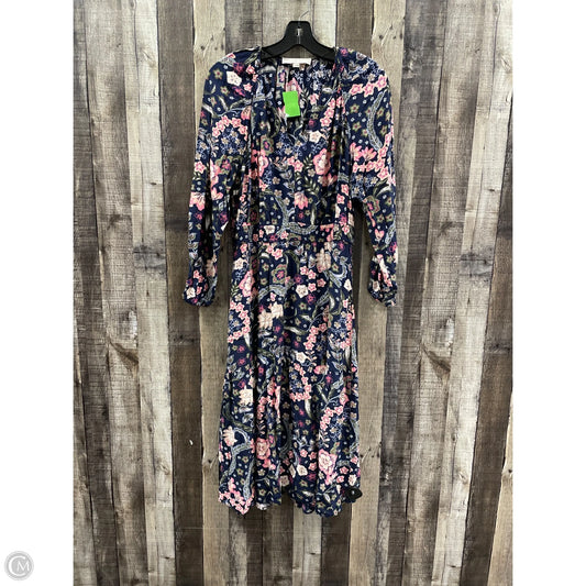 Dress Casual Midi By Loft In Navy, Size: Lp