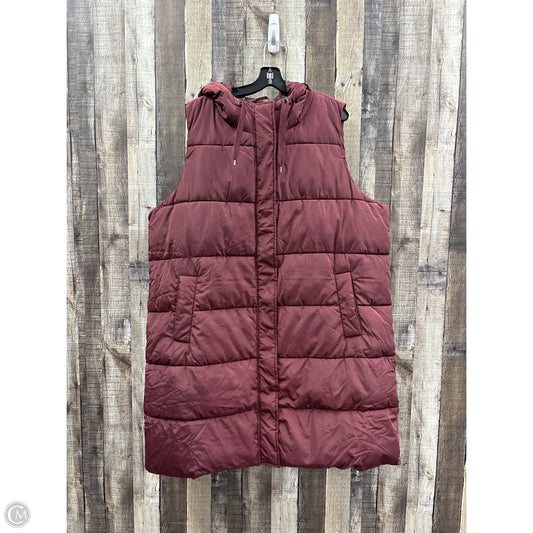 Vest Puffer & Quilted By Ellos In Maroon, Size: 1x