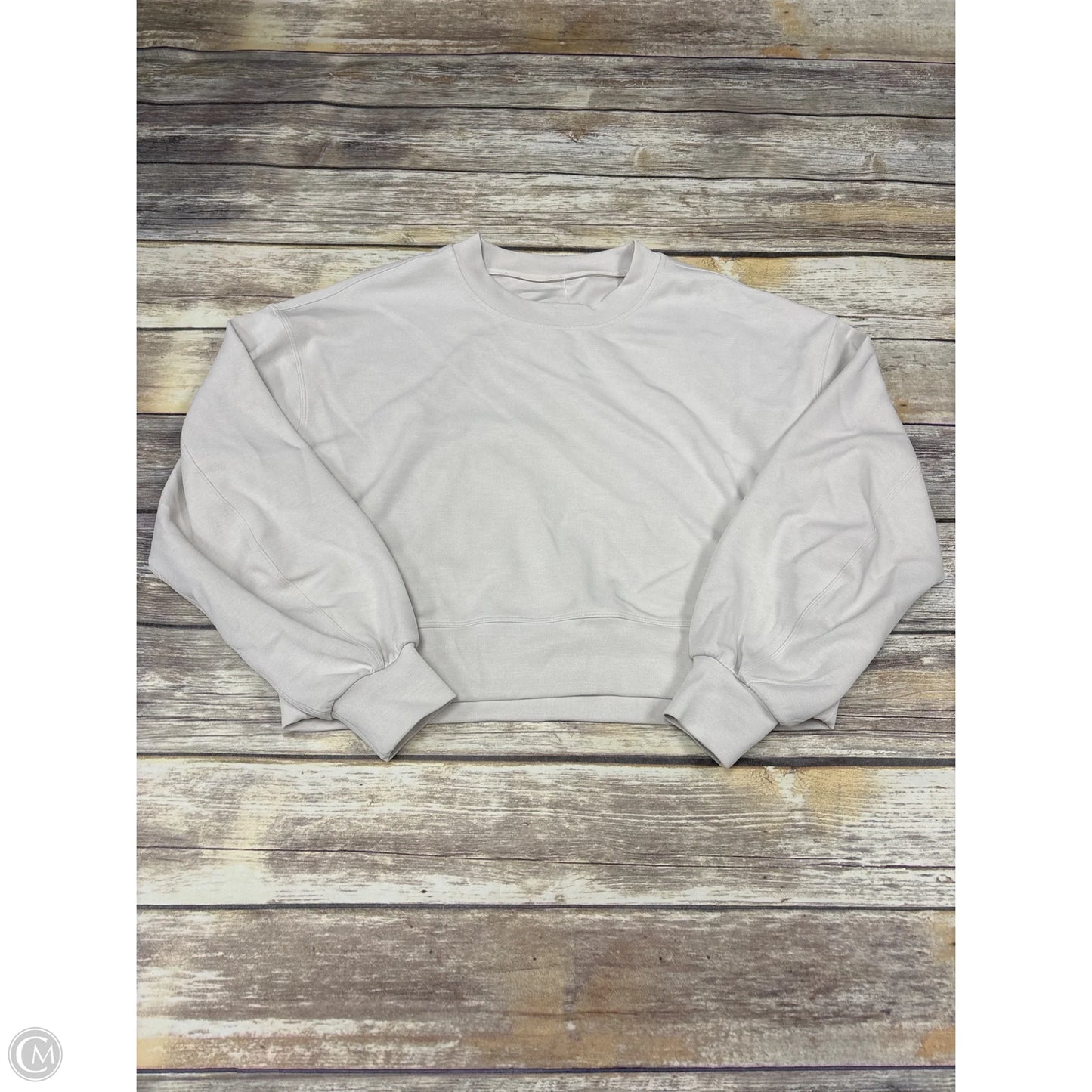 Athletic Top Long Sleeve Crewneck By Lululemon In Ivory, Size: M