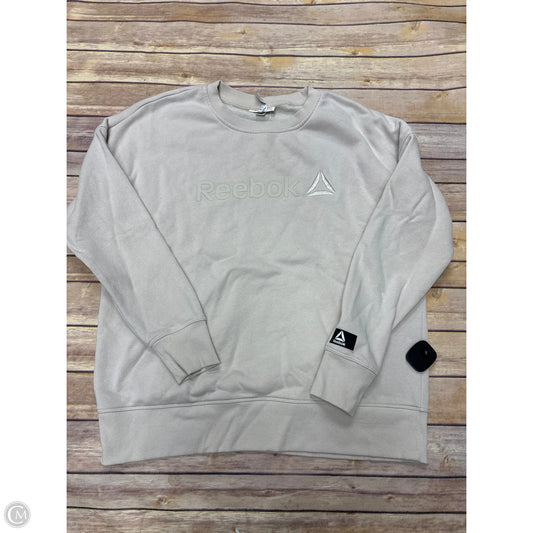 Athletic Sweatshirt Crewneck By Reebok In Tan, Size: L