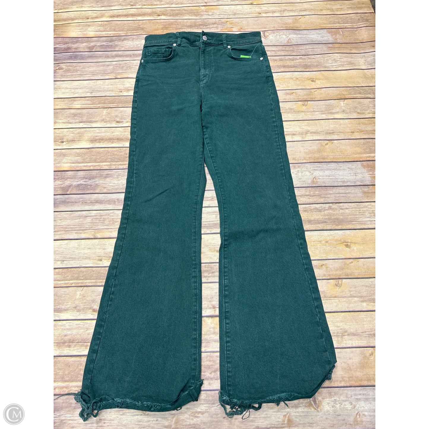 Jeans Flared By Loft In Green Denim, Size: 10