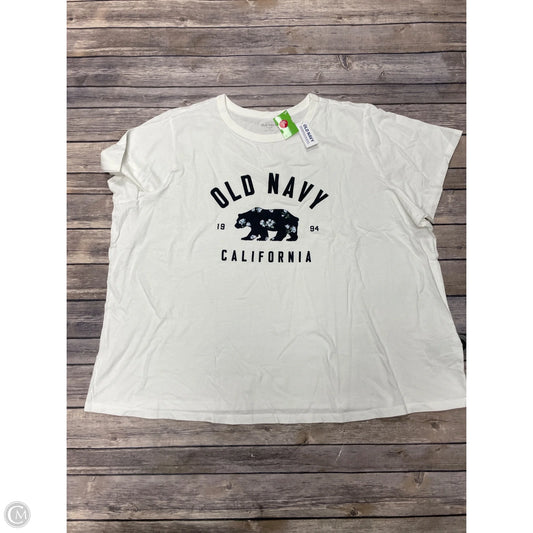 Top Short Sleeve By Old Navy In White, Size: 3x
