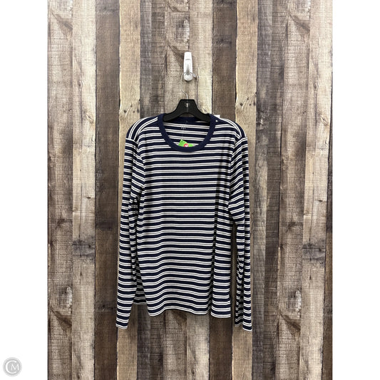 Top Long Sleeve By Gap In Blue & White, Size: Xxl