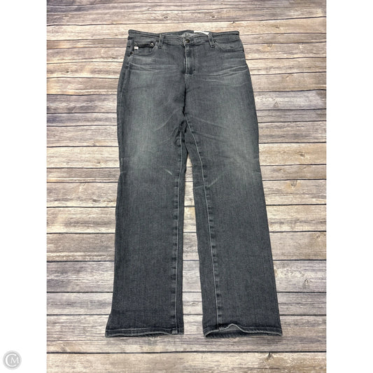 Jeans Straight By Ag Jeans In Black Denim, Size: 14