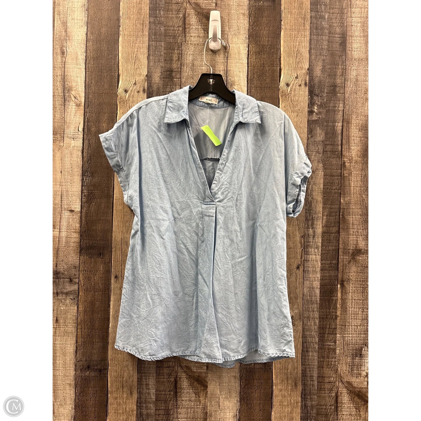Top Short Sleeve By Mine In Blue, Size: M