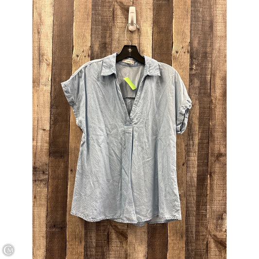 Top Short Sleeve By Mine In Blue, Size: M