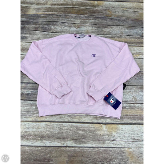 Athletic Sweatshirt Crewneck By Champion In Pink, Size: M