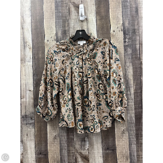 Top Long Sleeve By Evereve In Multi-colored, Size: Xs
