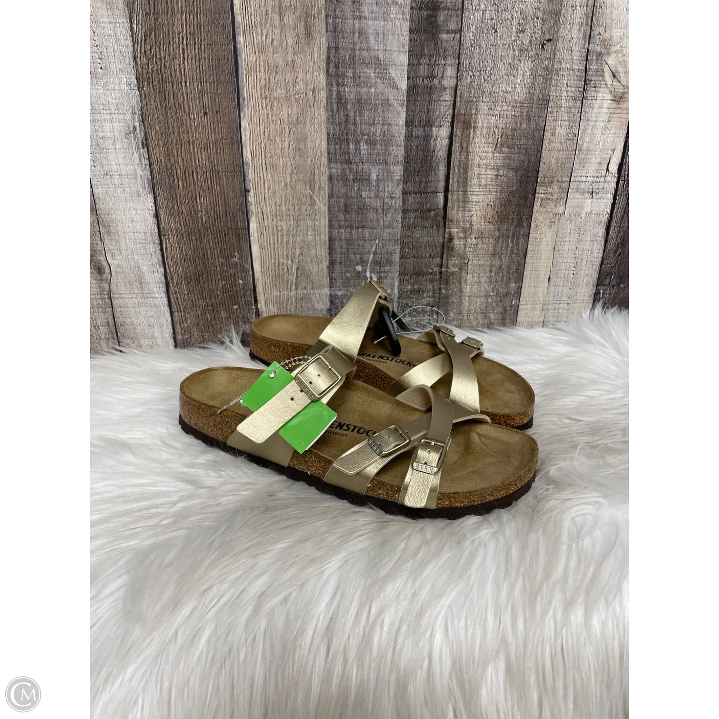 Sandals Flats By Birkenstock In Taupe, Size: 10