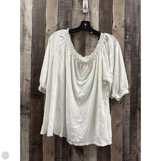 Top Short Sleeve By Knox Rose In White, Size: 1x