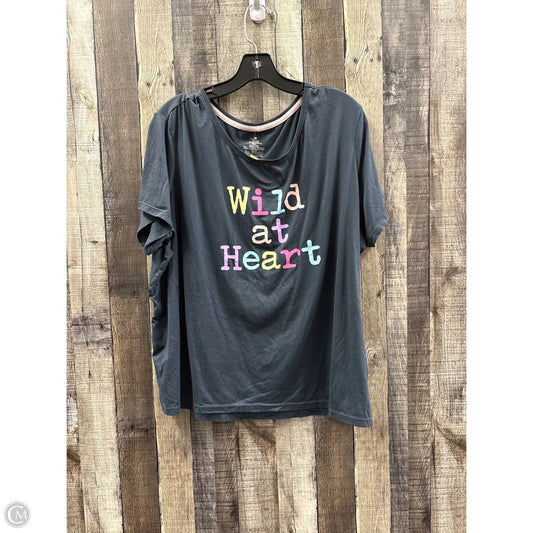 Top Short Sleeve By Cme In Grey, Size: 2x