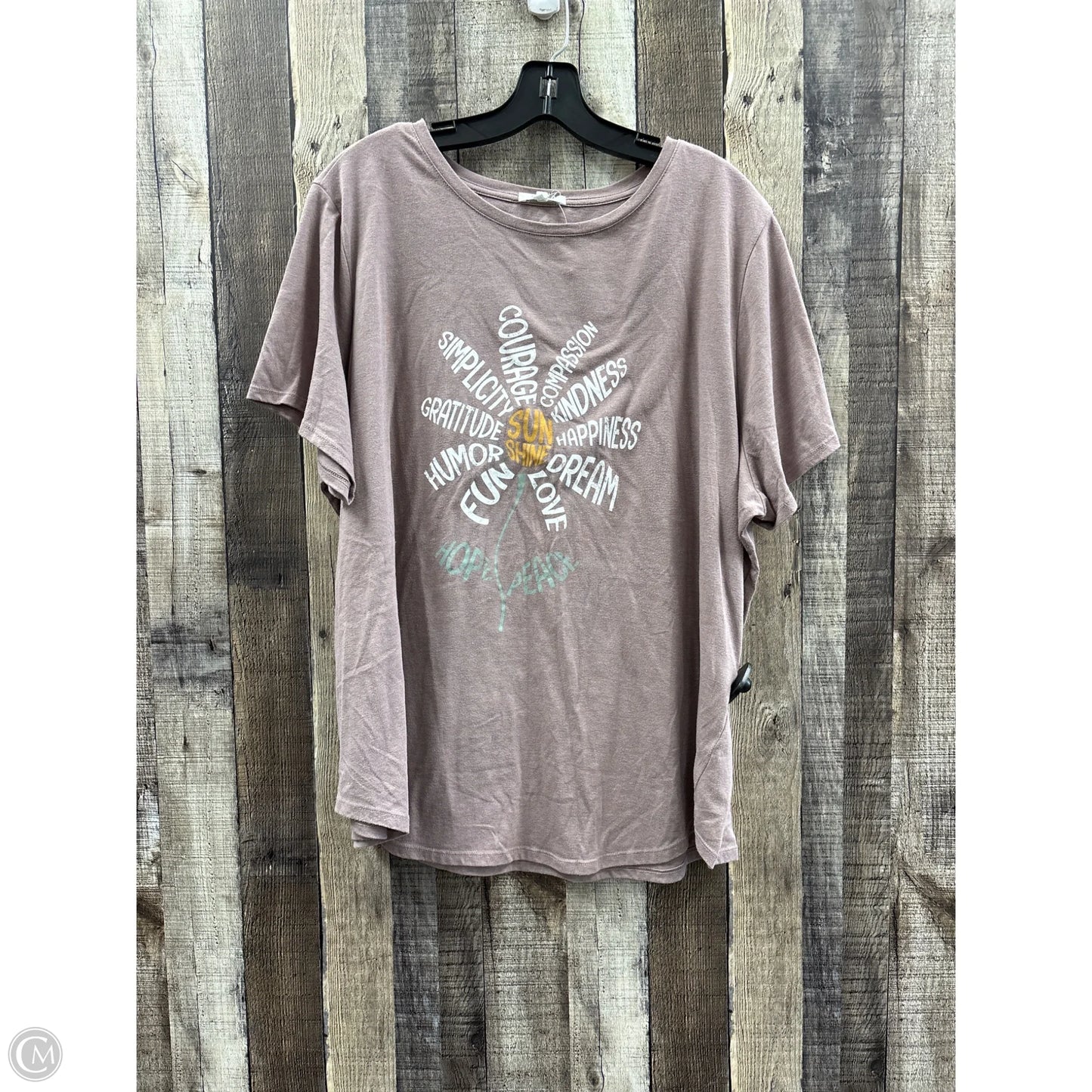 Top Short Sleeve By Maurices In Tan, Size: 2x