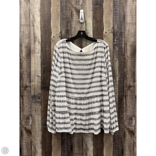 Top Long Sleeve By Cme In Black & White, Size: Xxl