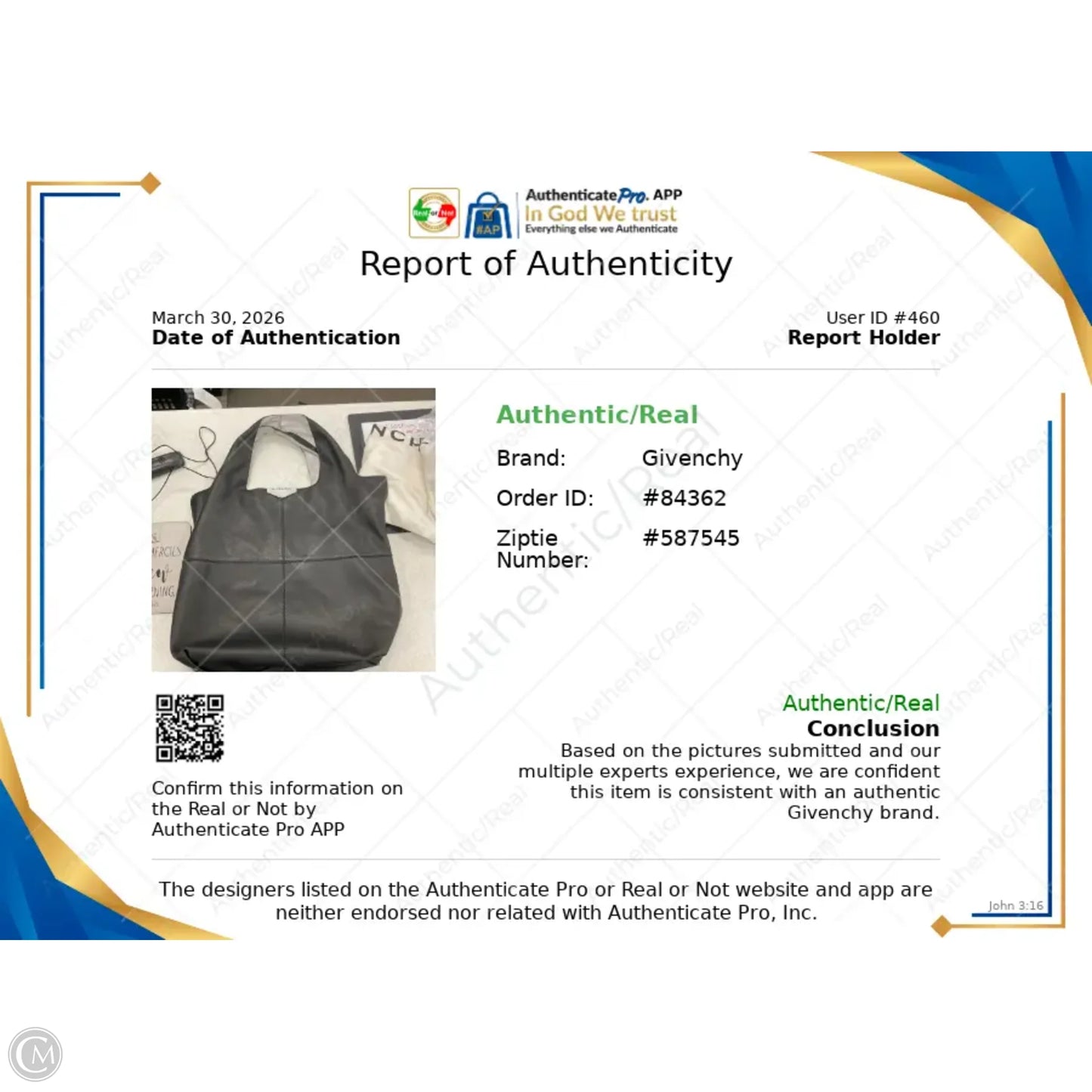 Handbag Luxury Designer By Givenchy, Size: Large