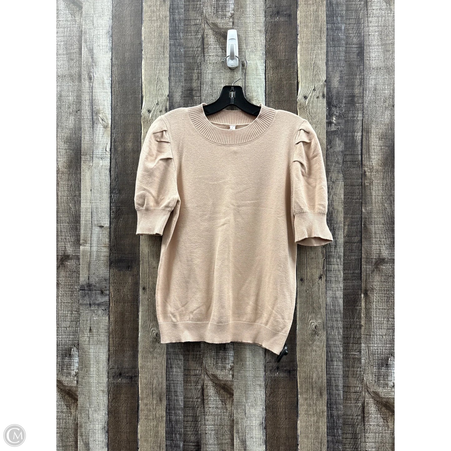 Sweater Short Sleeve By Cme In Tan, Size: S