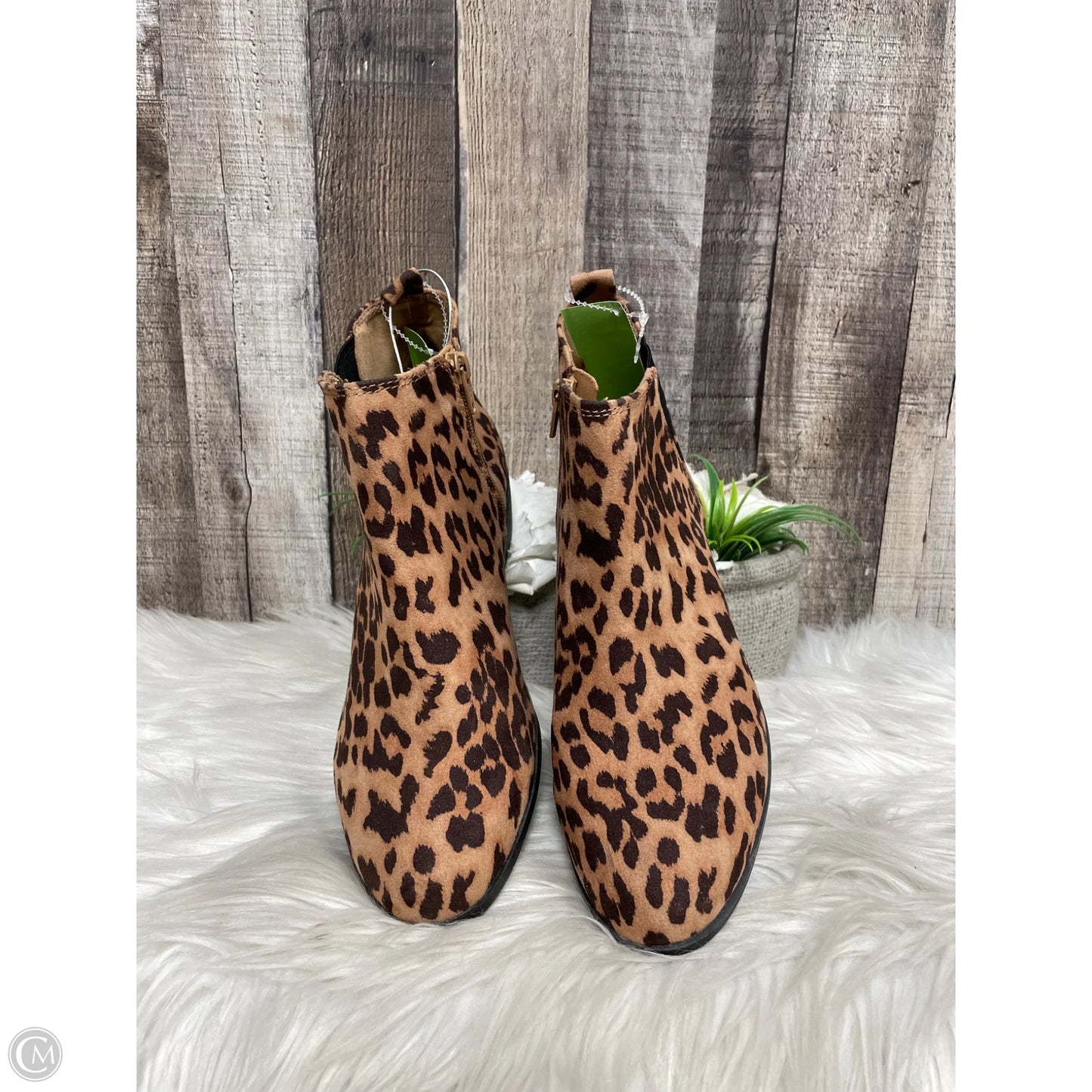 Boots Ankle Heels By So In Animal Print, Size: 8.5