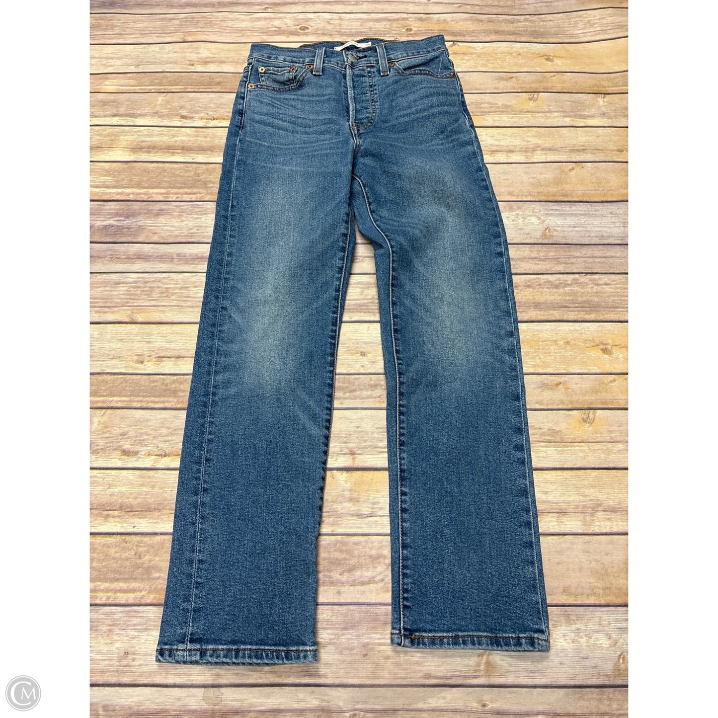 Jeans Straight By Levis In Blue Denim, Size: 2