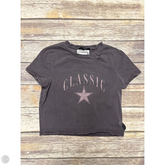 Top Short Sleeve By Forever 21 In Grey, Size: M