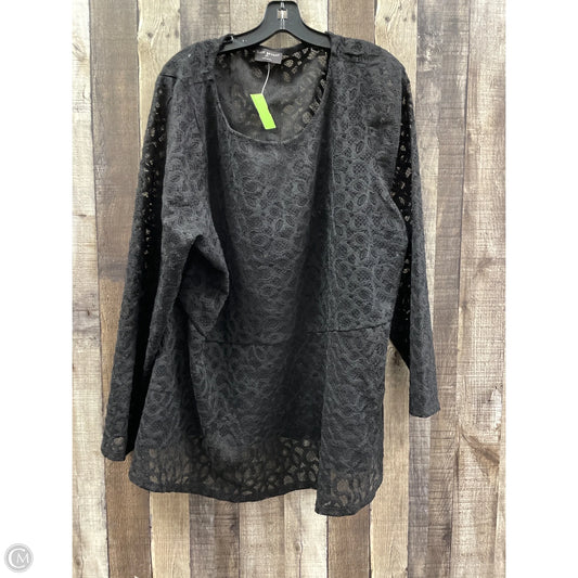 Top Long Sleeve By Lane Bryant In Black, Size: 3x