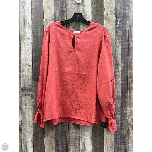Top Long Sleeve By Chenault In Red, Size: Xl