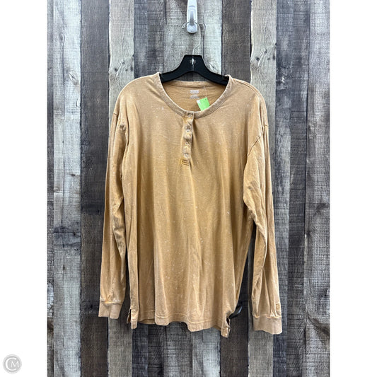 Top Long Sleeve By Pink In Tan, Size: M
