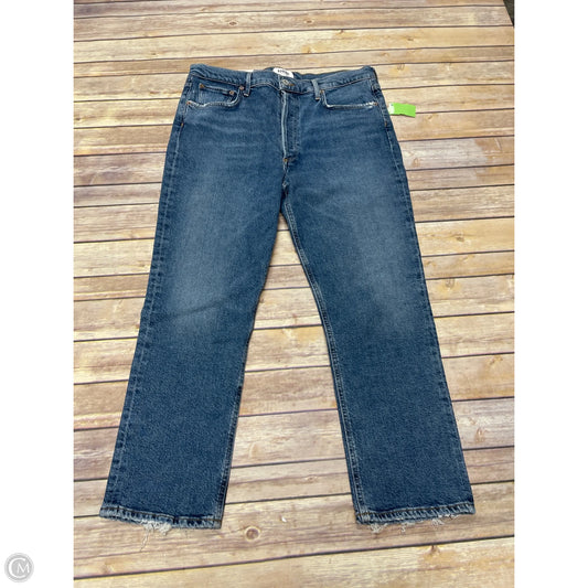 Jeans Cropped By Agolde In Blue Denim, Size: 14