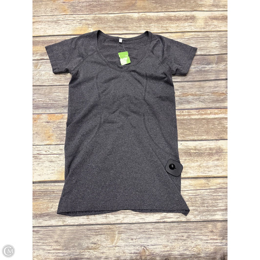 Athletic Top Short Sleeve By Lululemon In Grey, Size: 6