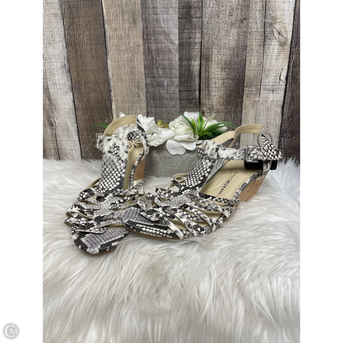 Shoes Heels Wedge By Isaac Mizrahi Live Qvc In Snakeskin Print, Size: 9