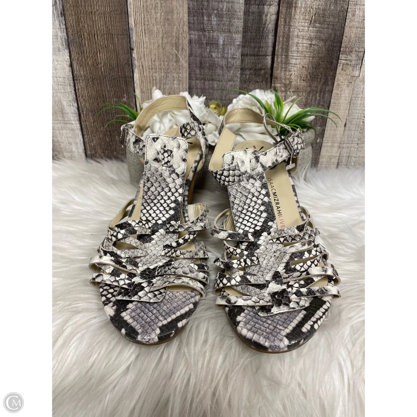 Shoes Heels Wedge By Isaac Mizrahi Live Qvc In Snakeskin Print, Size: 9