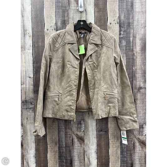 Jacket Moto By Alfani In Tan, Size: Lp