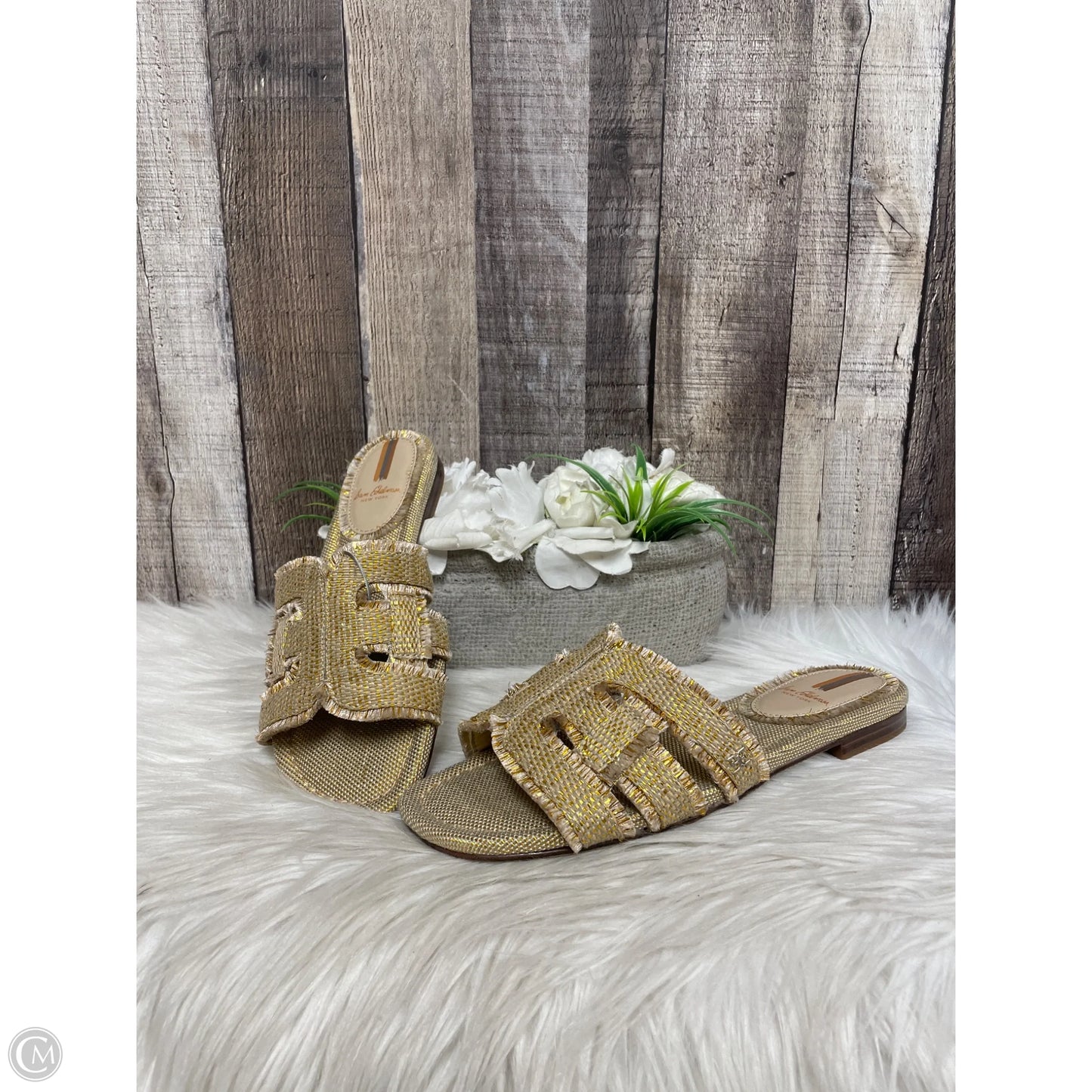 Sandals Flip Flops By Sam Edelman In Gold, Size: 8
