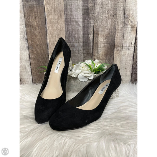 Shoes Heels Block By Nina In Black & Silver, Size: 10