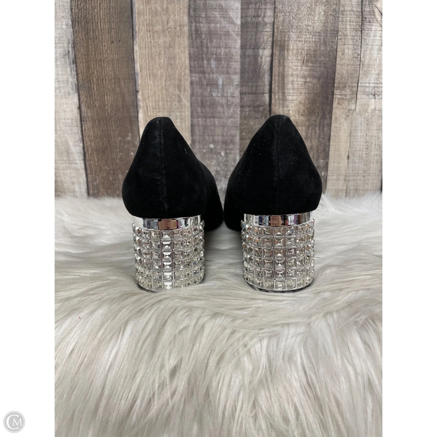 Shoes Heels Block By Nina In Black & Silver, Size: 10