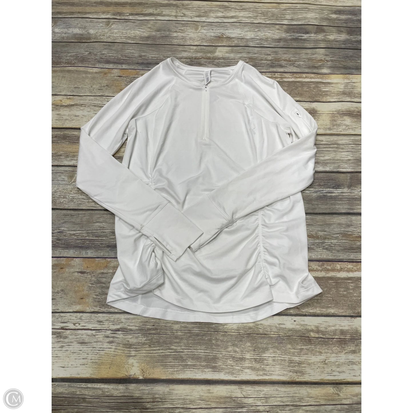 Athletic Top Long Sleeve Crewneck By Athleta In White, Size: L