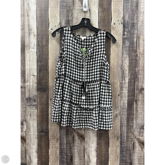 Top Sleeveless By Hem & Thread In Black & White, Size: S