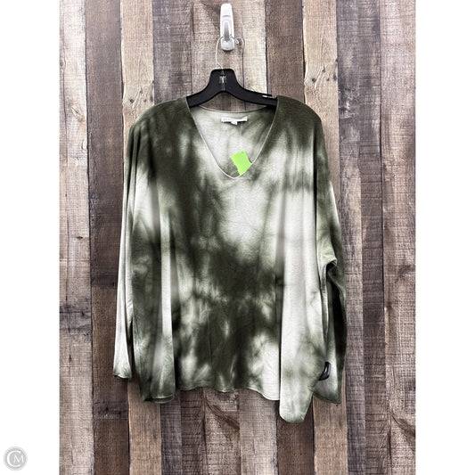 Top Long Sleeve By Tempo Paris In Green & White, Size: S