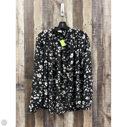 Top Long Sleeve By Cabi In Black & White, Size: M