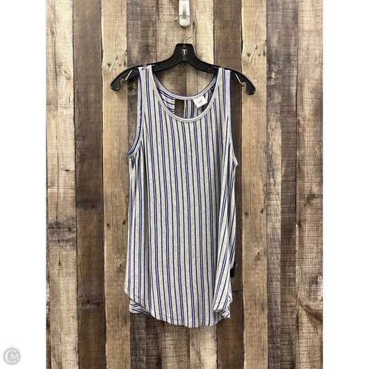 Top Sleeveless By Cabi In Blue & Grey, Size: M