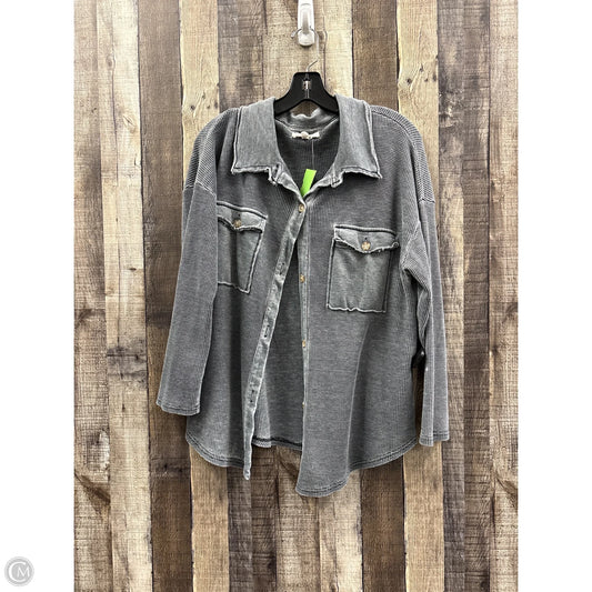 Top Long Sleeve By Cmf In Grey, Size: S