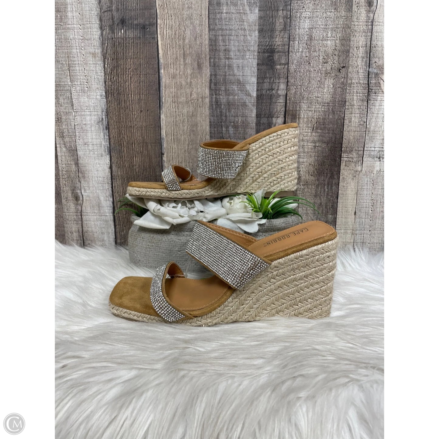 Sandals Heels Wedge By Cape Robbin In Silver, Size: 10