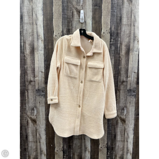 Jacket Shirt By Skies Are Blue In Peach, Size: S