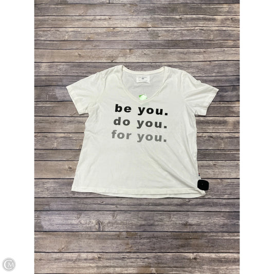 Top Short Sleeve By Sol Angeles In White, Size: L
