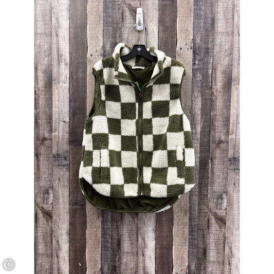 Vest Fleece By Talulah In Green & White, Size: M