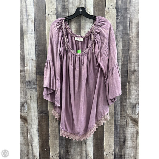 Top 3/4 Sleeve By A Beautiful Soul In Purple, Size: 1x