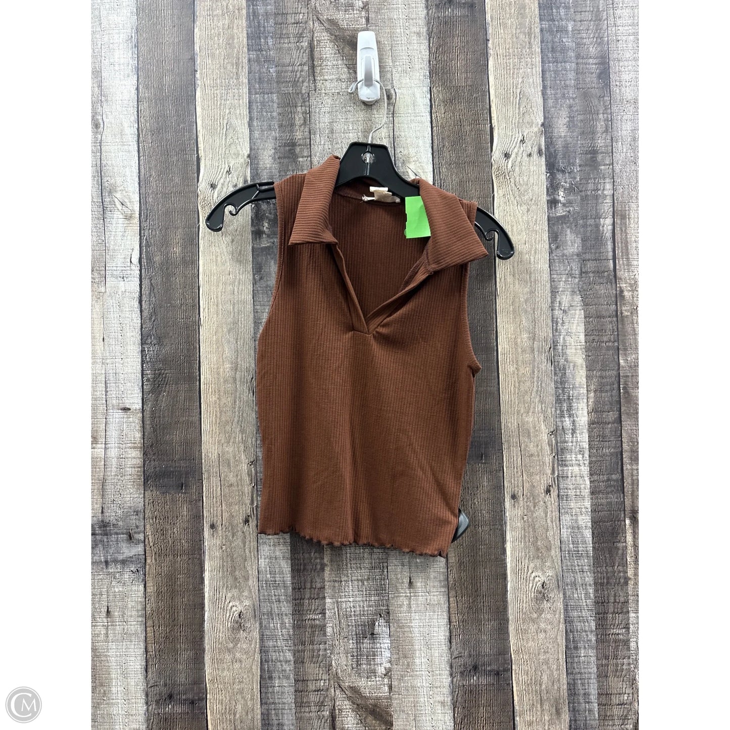 Top Sleeveless By Caution To The Wind In Brown, Size: M