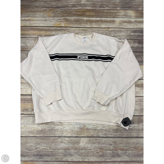 Sweatshirt Crewneck By Pink In Ivory, Size: Xxl